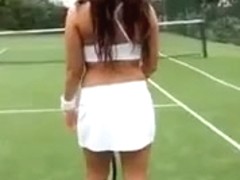Ashley Emma Strips At The Tennis Court