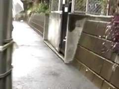 Chubby Japanese babe got a Street Sharking in the rain.