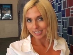Pick up man meets a wonderful blonde with big tits