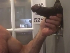 Muscle Stud Sucks 2 Loads Out of BBC at Philly Gloryhole