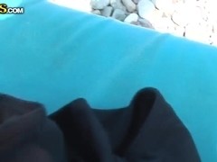 Pretty young slut spends her day at the beach and relax