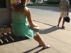 Real Russian girl public upskirt