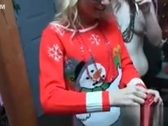 College Xmas sex party with funny sex games
