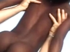 Black teen getting fucked in the pussy by white dick