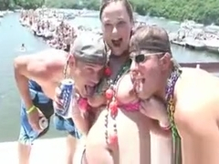 Public Boat sex party with wild chicks